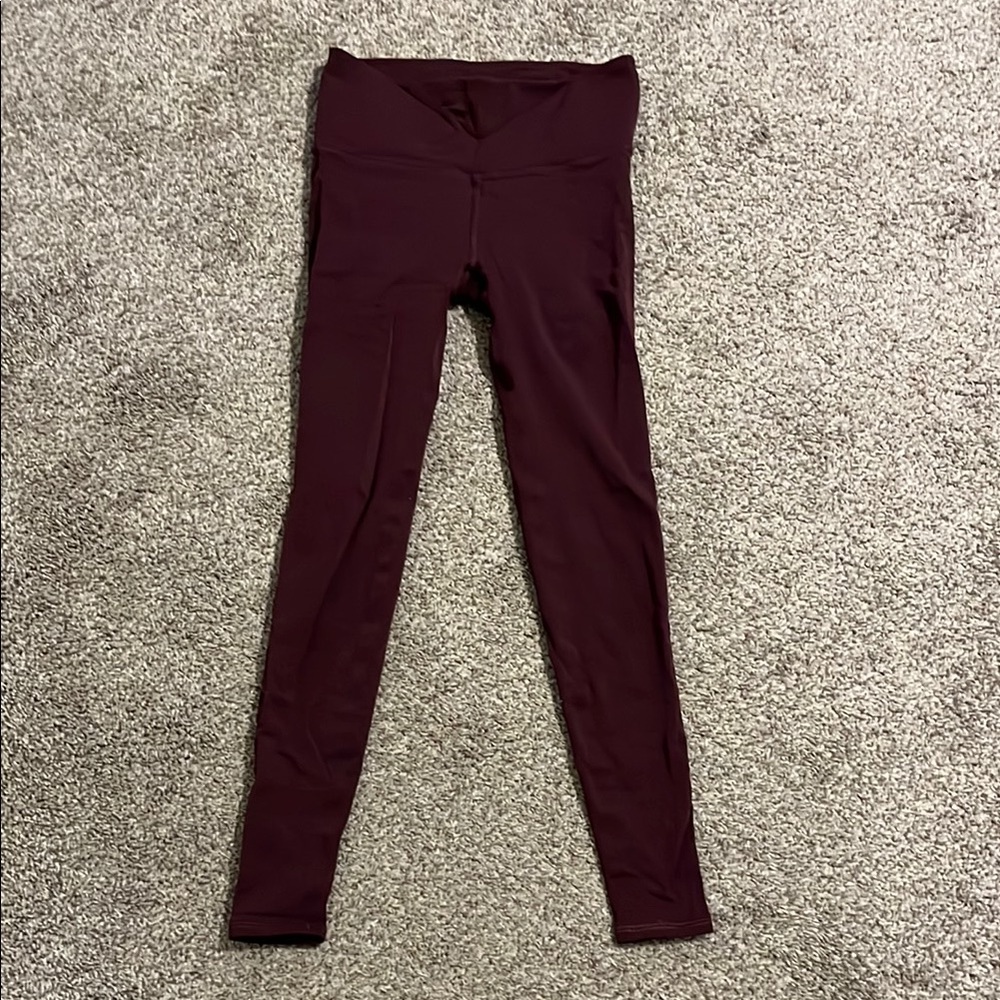 Burgundy High-Waisted Leggings